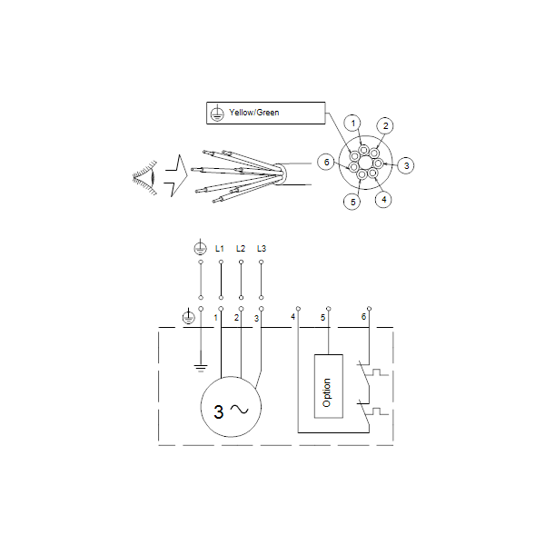 Погружной канализационный насос Grundfos SE1.50.80.22.2.50D.B артикул 96047981 – схема подключения