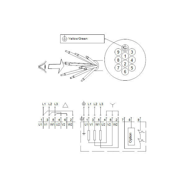 Погружной канализационный насос Grundfos SEV.80.100.92.EX.2.51D артикул 96780730 – схема подключения