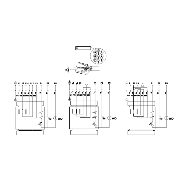 Погружной канализационный насос Grundfos SL1.100.100.55.A.4.51D.C артикул 98626248 – схема подключения